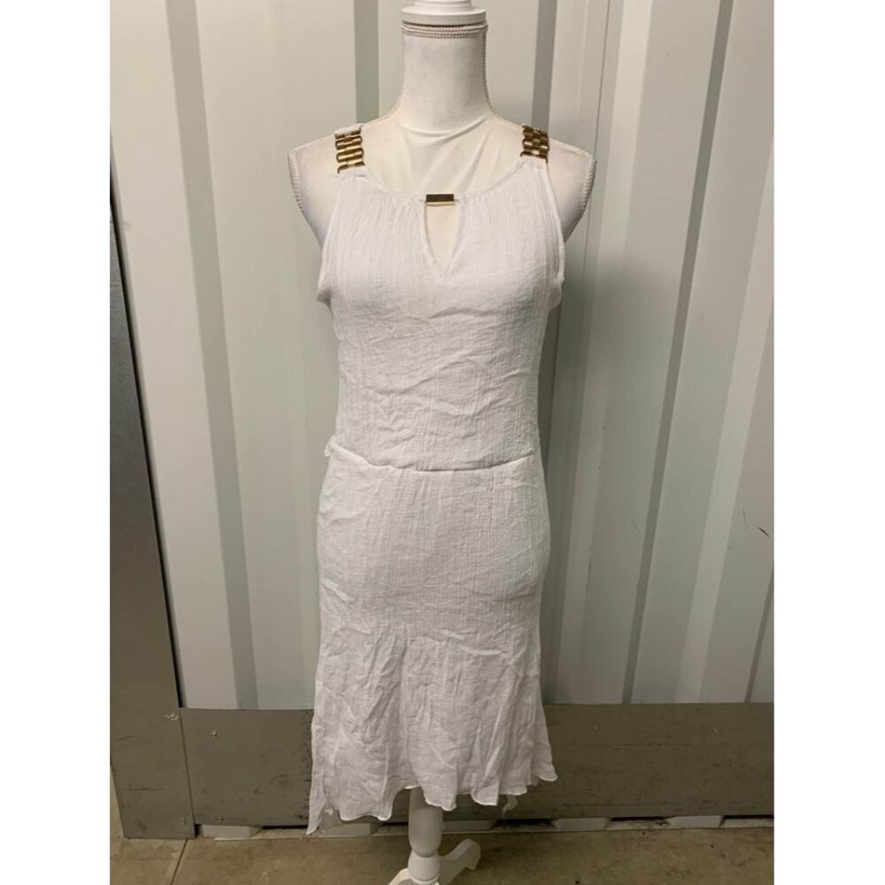 Mlle Gabrielle Dress Boho Y2K Business Casual Midi White Size Small Women's